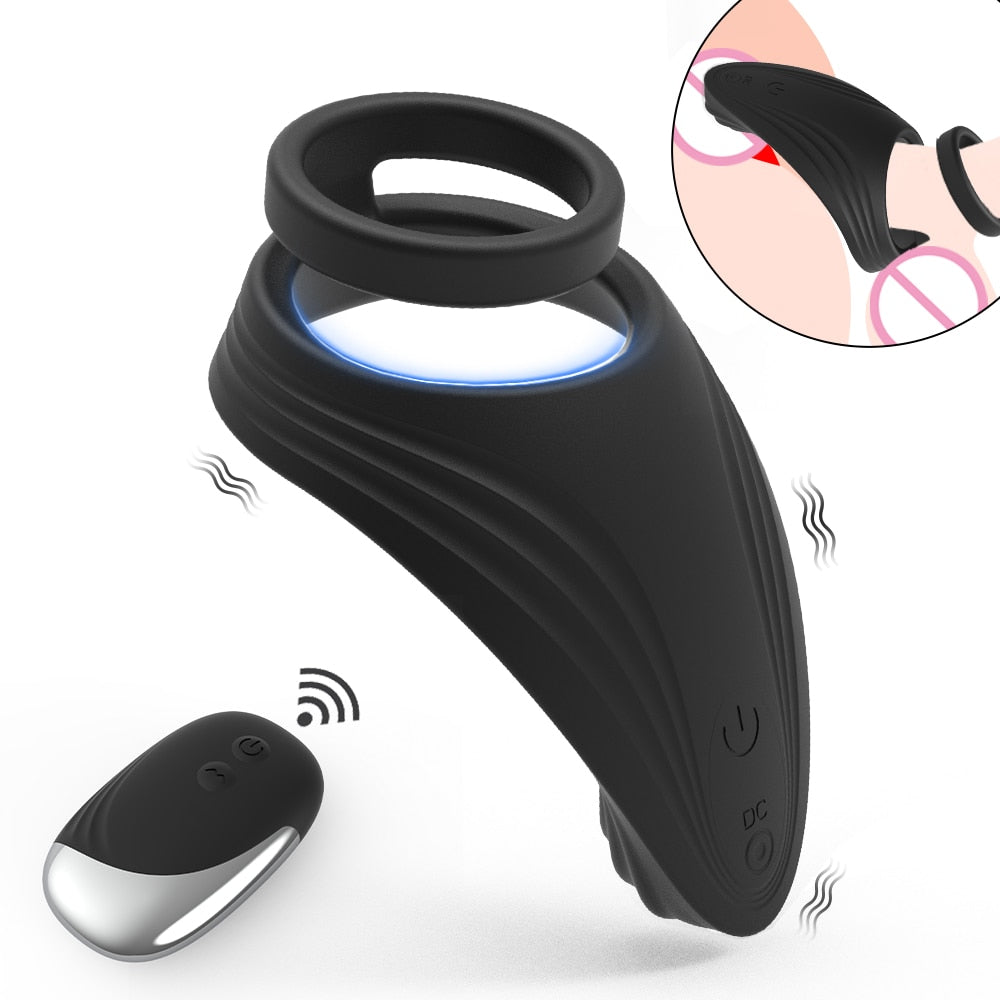 Vibrating Cock Ring with Remote Control Delay - 10 Speed