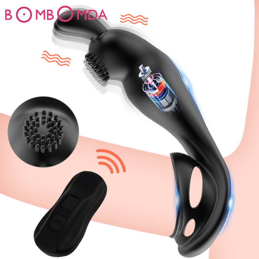 2 In 1 Cock Vibrator Penis Ring Delay Ejaculation with Wireless Remote