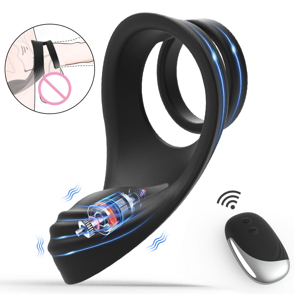 2 In 1 Vibrating Cock Ring & Prostate Massager with Wireless Remote