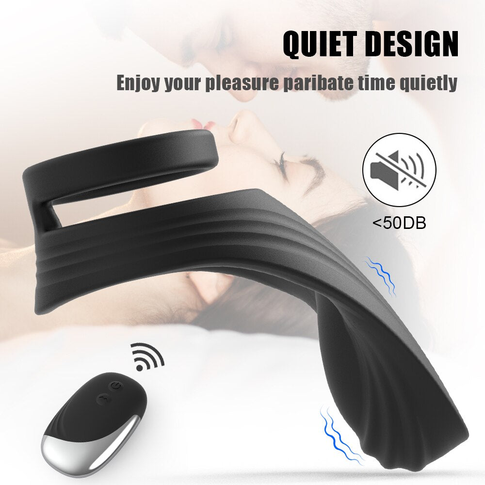 2 In 1 Vibrating Cock Ring & Prostate Massager with Wireless Remote