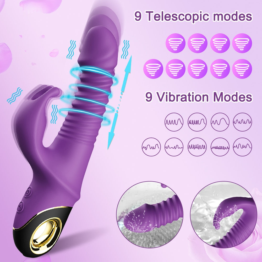 Rabbit Thrusting Vibrator with Clitoris Stimulator