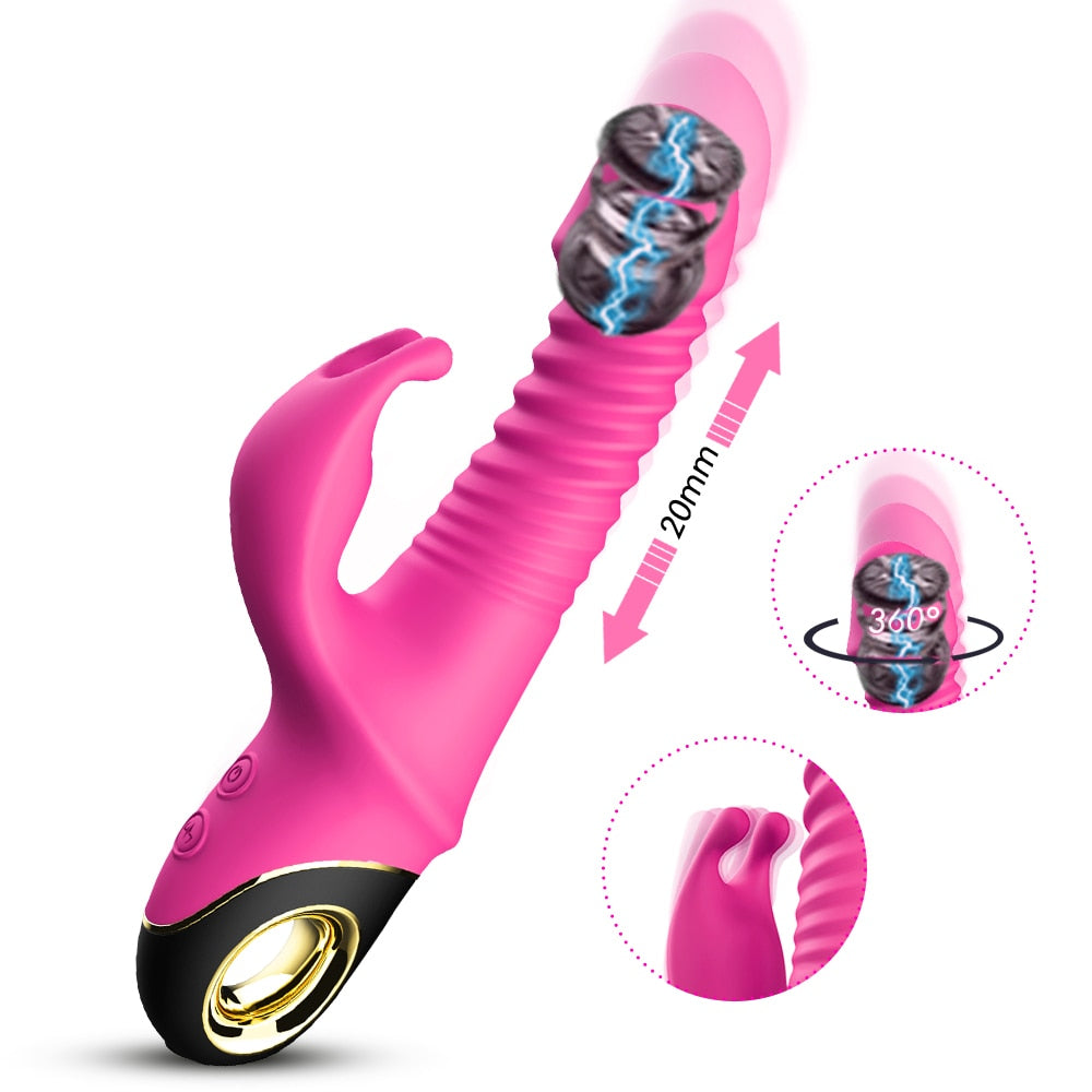 Rabbit Thrusting Vibrator with Clitoris Stimulator