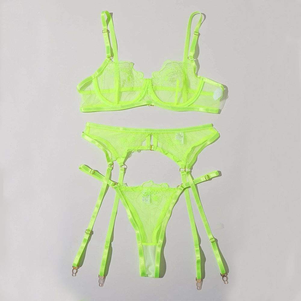 Lace Women's Lingerie Set in Green Color