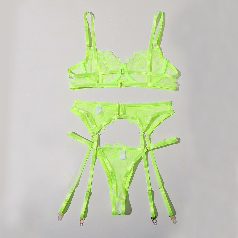 Lace Women's Lingerie Set in Green Color