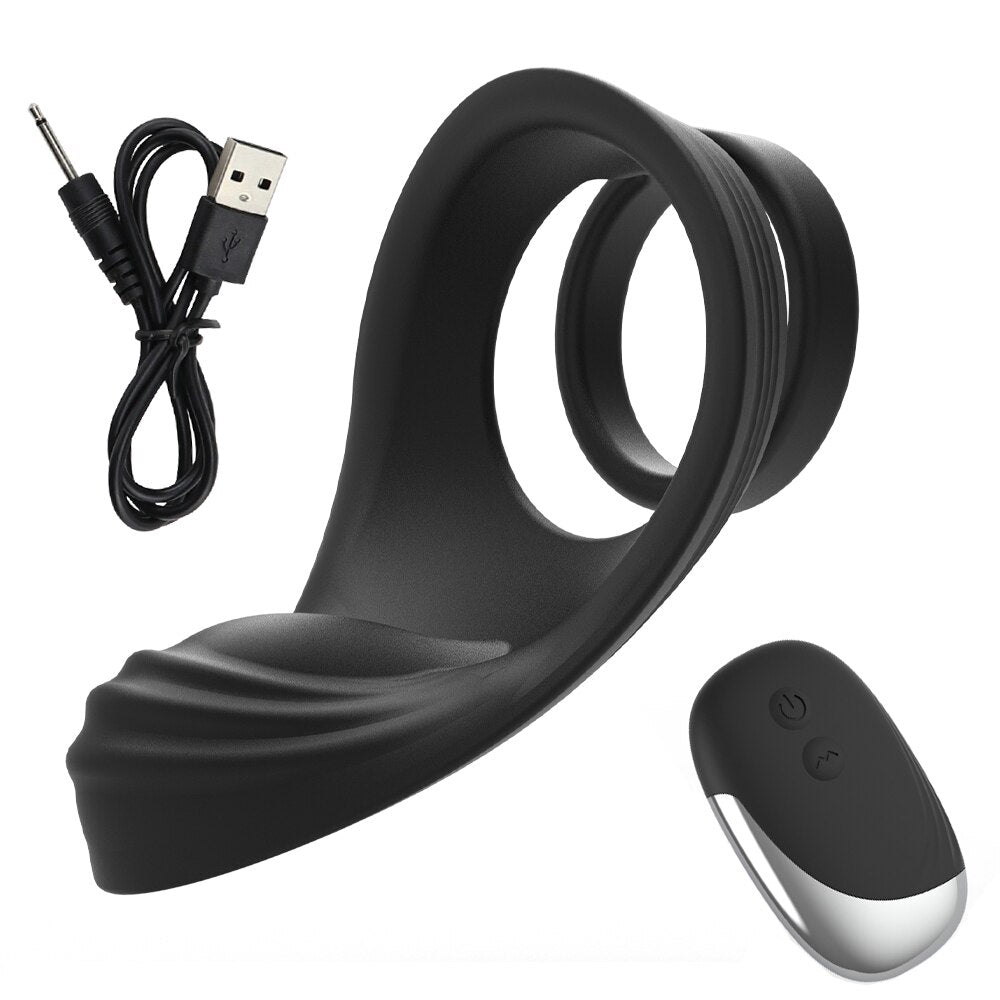 Remote Control Penis Ring Vibrator 10 Speed Cock Ring Male Prostate Massager Clitoris Stimulate Cockring Sleeve Sex Toys for Men