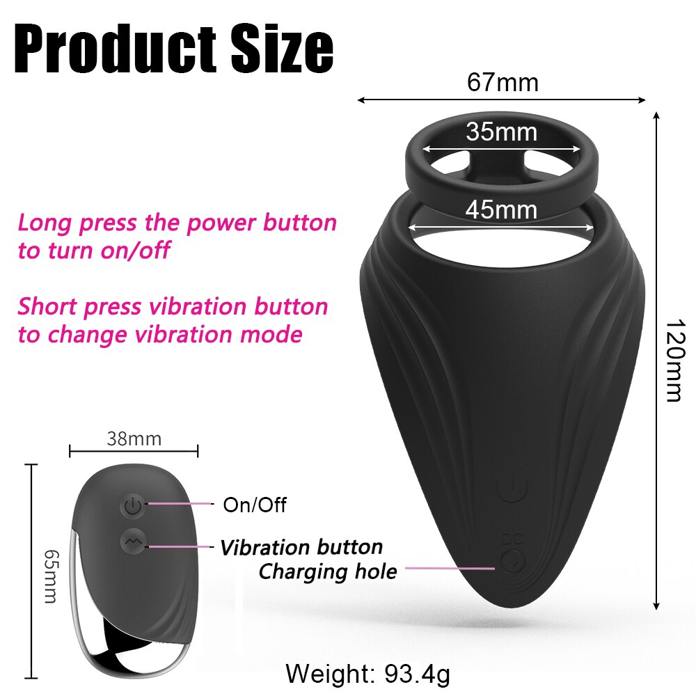 Remote Control Penis Ring Vibrator 10 Speed Cock Ring Male Prostate Massager Clitoris Stimulate Cockring Sleeve Sex Toys for Men