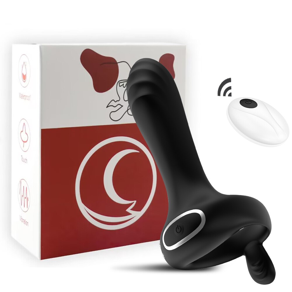Wireless Cock Ring Vibrator Soft Silicone Butt Plug Clit GSpot Massager Testis Prostate Stimulator Adult Sex Toy for Men Couples